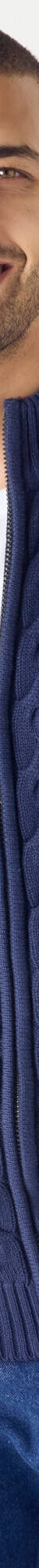 Gilet col montant zippé torsadé (marine) Gilet col montant zippé torsadé (marine)
